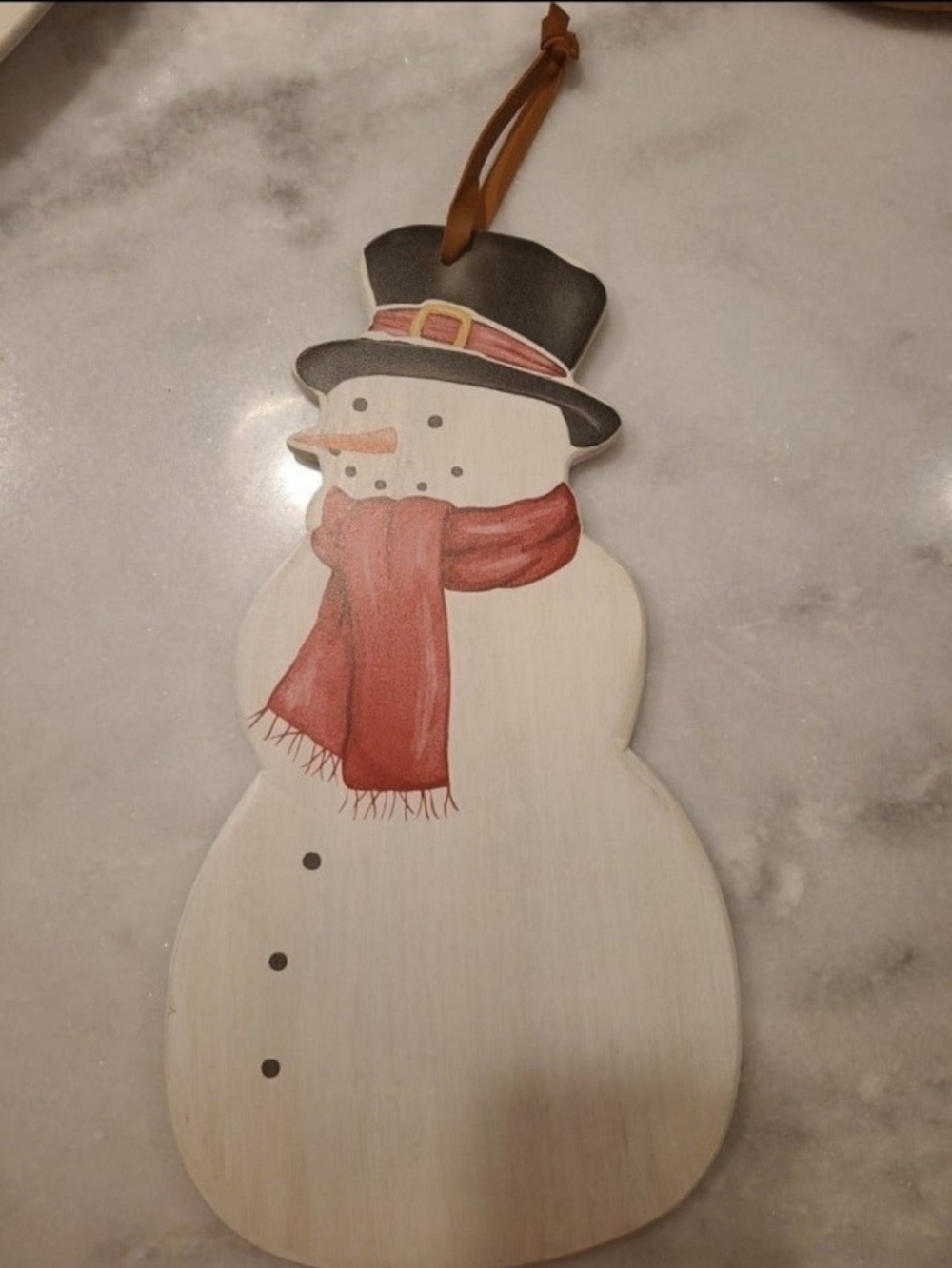 St. Nicholas Square Wooden Snowman Board - Christmas Holiday Decor - Rustic